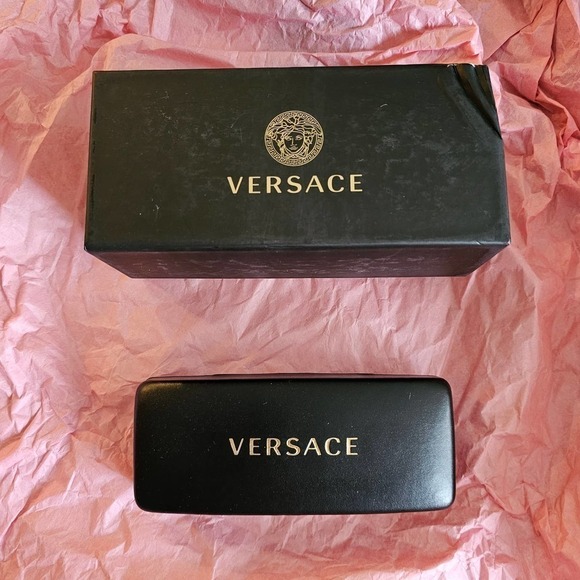 Versace 57mm Cat Eye Sunglasses black gold - Picture 10 of 11